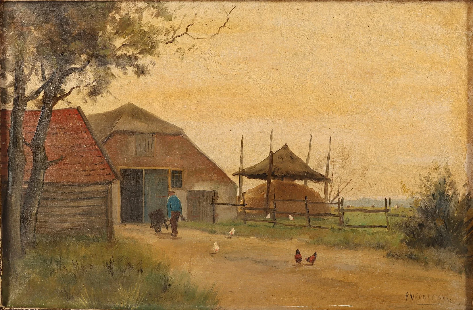 Olja på duk, signerad, Holland 1900-talets första del. — Paintings — Auktionsverket Engelholm