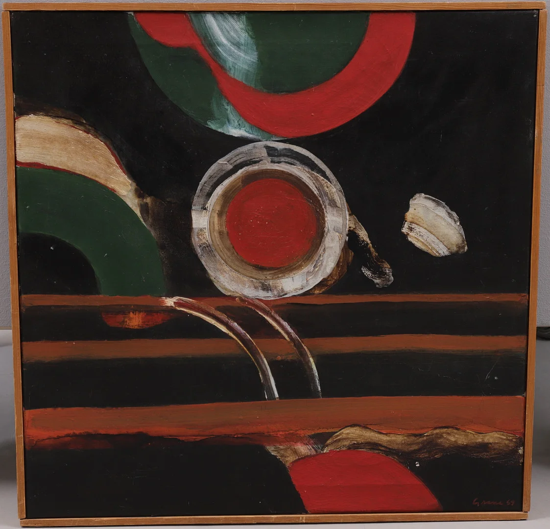 KNUT GRANE. "Just a setting", olja på duk, signerad, daterad -69. — Paintings — Växjö Auktionskammare