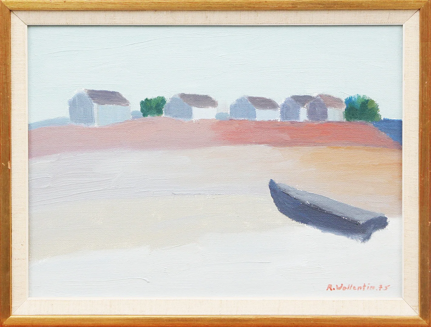 RAYMOND WALLENTIN. OLJA, på duk, Motiv från Byxelkrok, signerad, 1975. — Paintings — Kalmar Auktionsverk