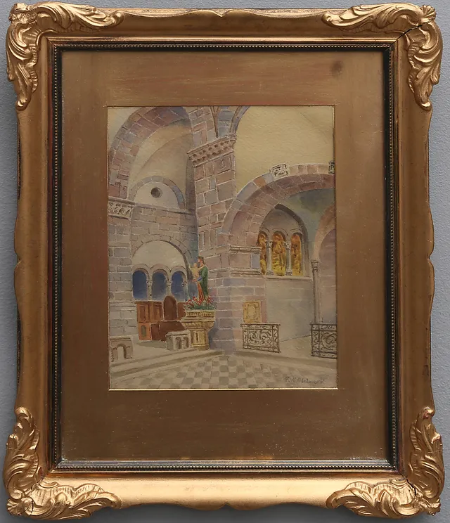 FRANS WILHELM ODELMARK. KYRKOINTERIÖR.