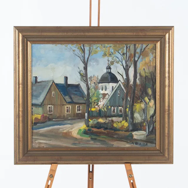 ANDERS OLSON. Olja på pannå, Norrvidinge kyrkby.