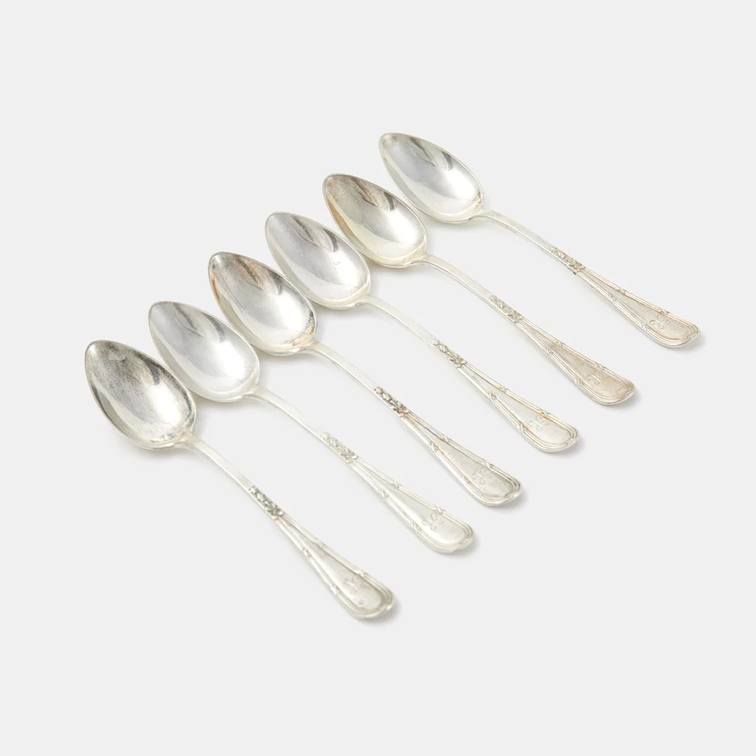 KAFFESKEDAR. 6 st, silver. — Silver — Stockholms Auktionsverk Sickla