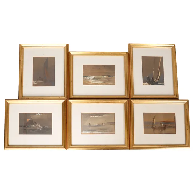 BRITISH SCHOOL 19TH CENTURY, SIX MARITIME WATERCOLOURS (6).