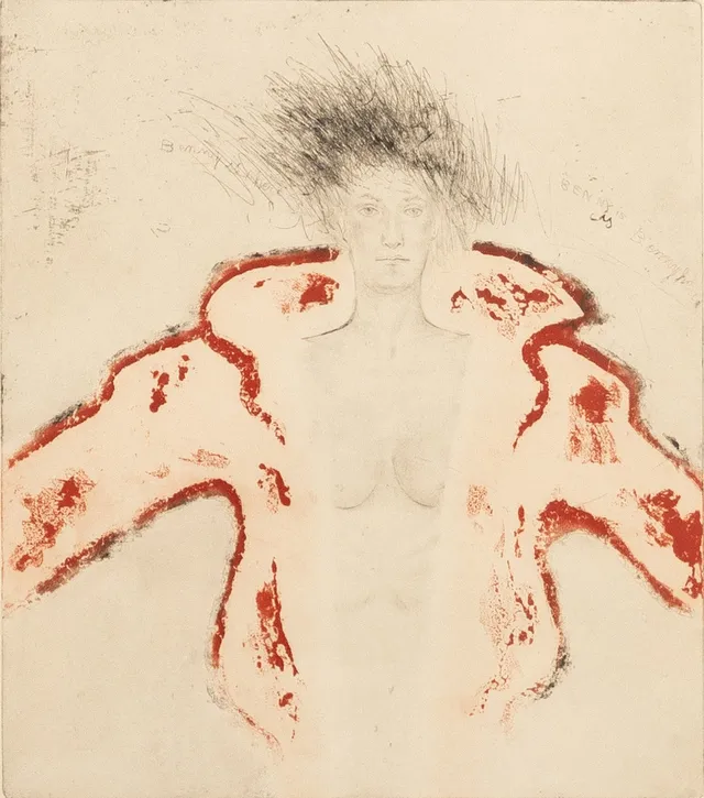 SUZANNE NESSIM. Färgetsning, signerad.
