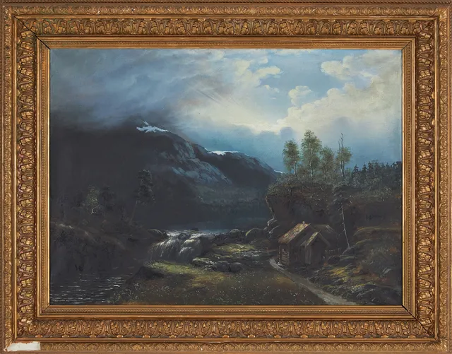 OLAF NORDLIEN (NORGE, 1864-1929). Landskap, olja på duk, signerad Nordien, daterad 88.