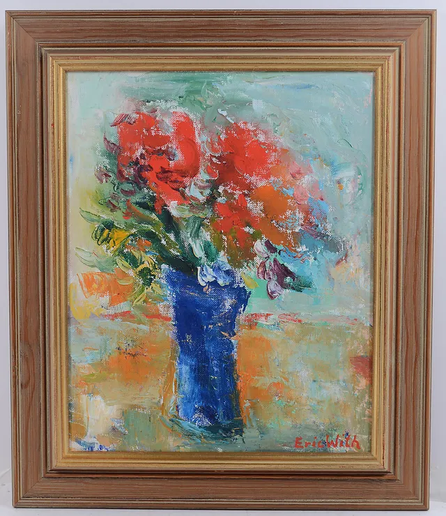ERIC WITH. Stilleben. Blommor i vas.