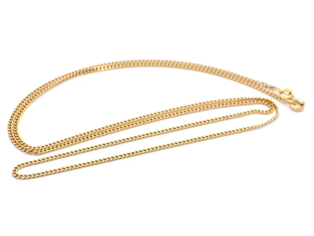 KEDJA, 18K guld, pansarlänk, längd 62,5 cm, vikt 6,5 g. — Smycken/Halskedja — Kaplans