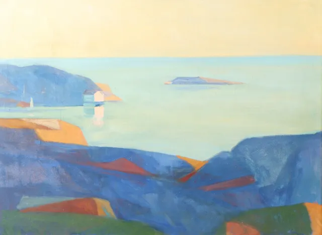 CARL GUNNE. Skärgårdsmotiv, olja på duk, signerad.