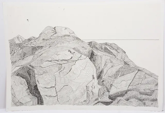 BERTIL ALMGREN. Klipplandskap. Tusch.