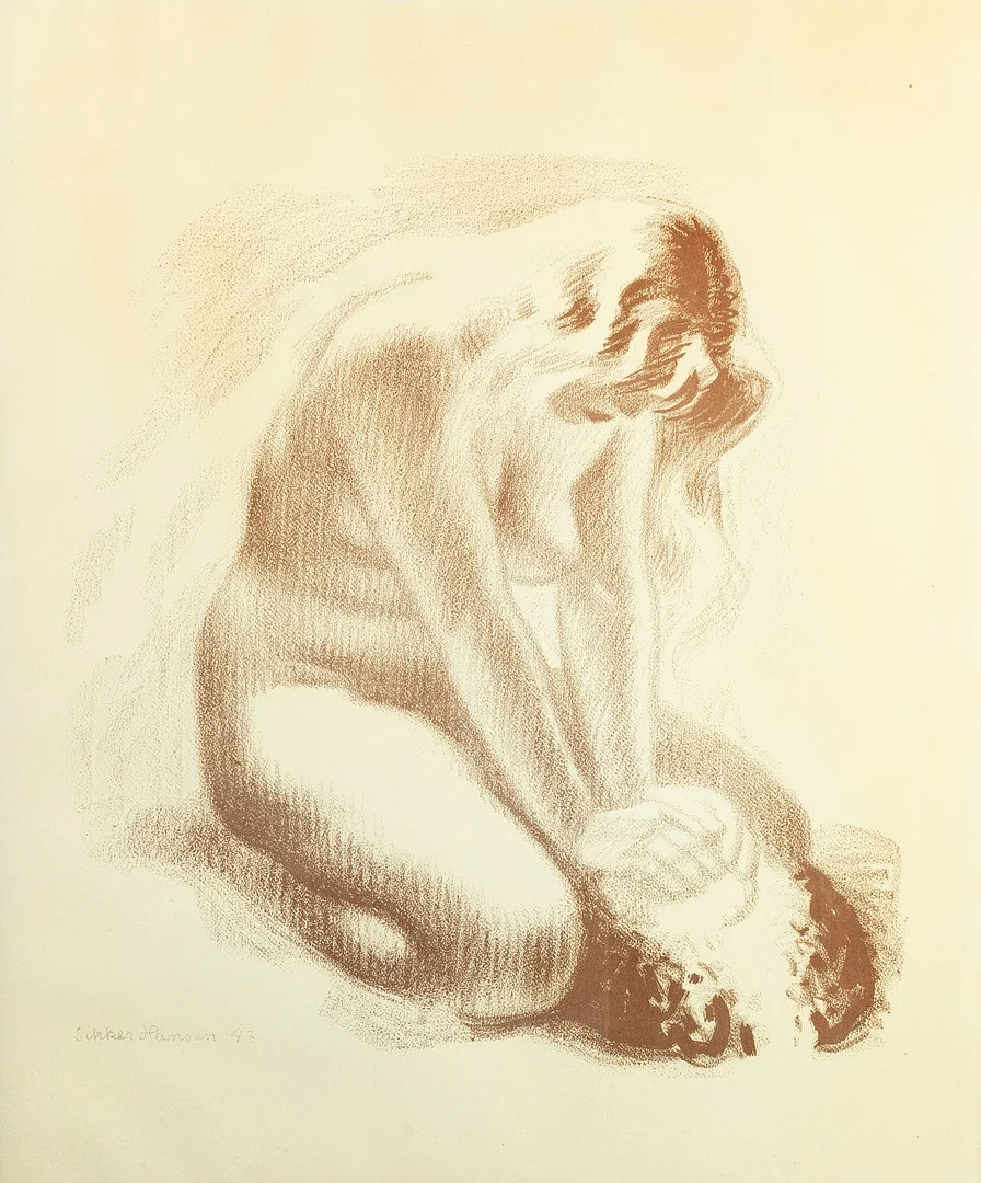 AAGE SIKKER HANSEN (1897-1955). AAGE SIKKER HANSEN (DANISH, 1897-1955), NUDE FEMALE, LITHOGRAPH ON PAPER. — Engravings & Prints — Griffin’s Auctioneers