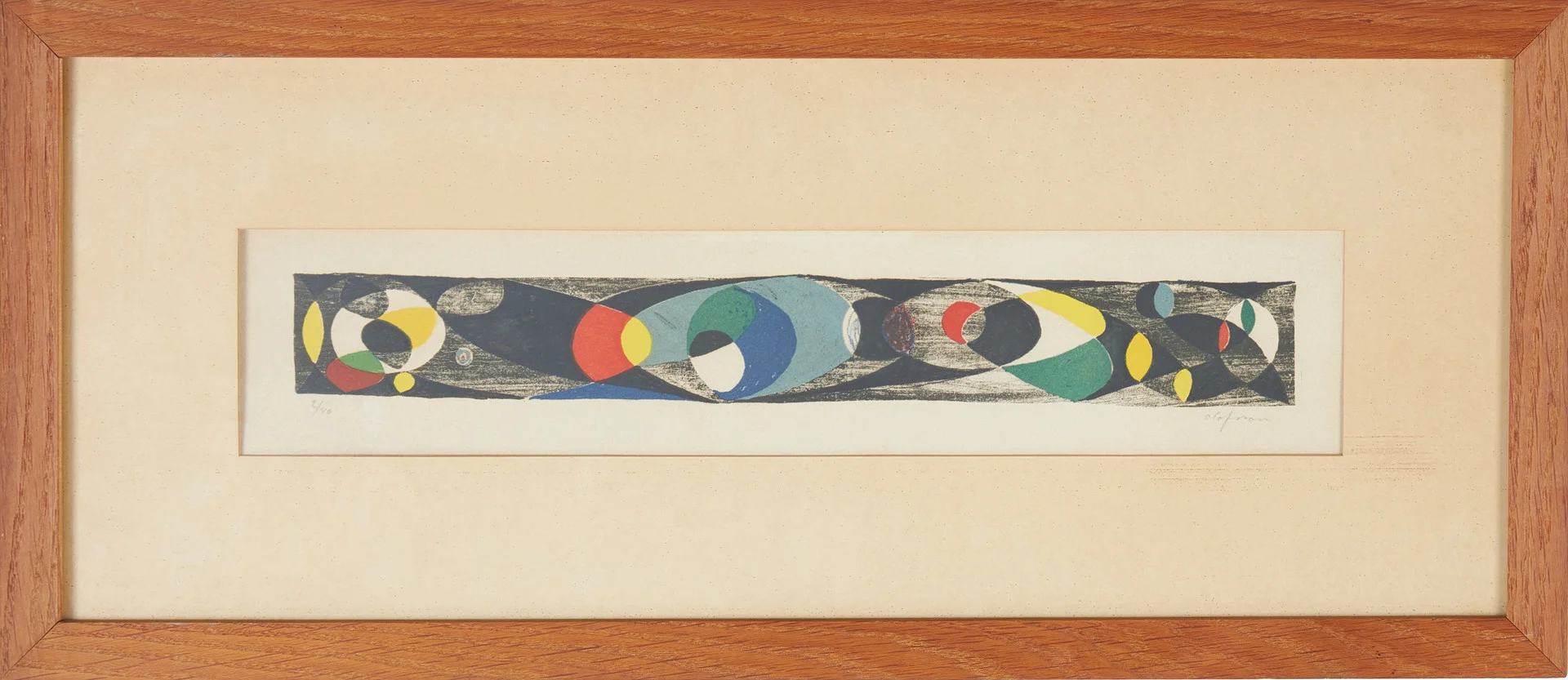 PIERRE OLOFSSON. "Svart magi", färglitografi, signerad och numrerad 2/40, á tergo med utställningsetikett och datering 1952. — Engravings & Prints — Stockholms Auktionsverk Sickla