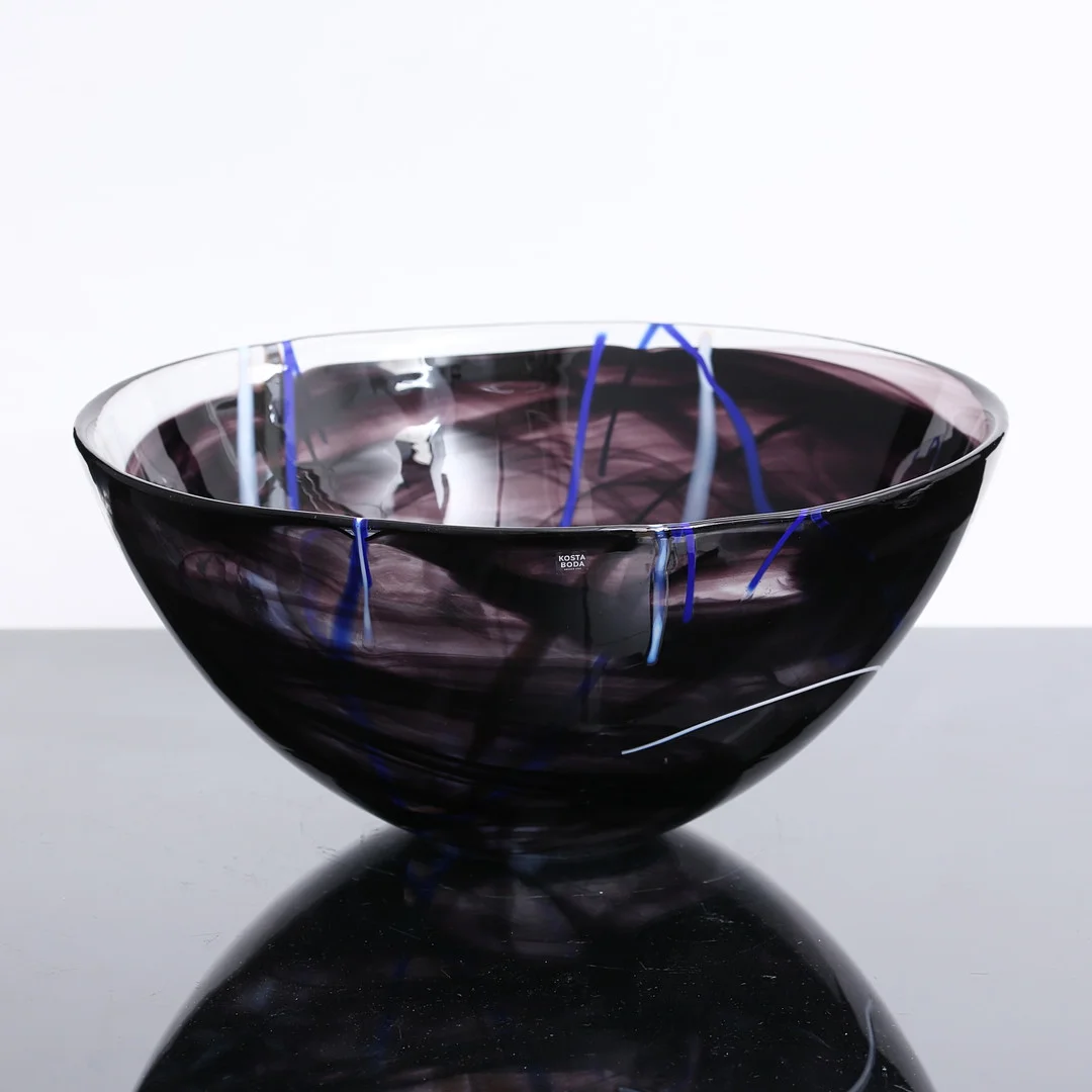 ANNA EHRNER. Skål, glas, "Contrast", Kosta Boda. — Other — Auktionshuset Thelin & Johansson