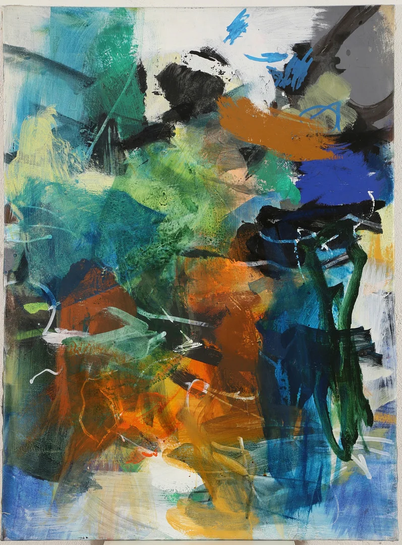 LARS AHLSTRAND (F. 1958). Abstrakt komposition, olie på lærred. — Paintings — Bidstrup Auktioner