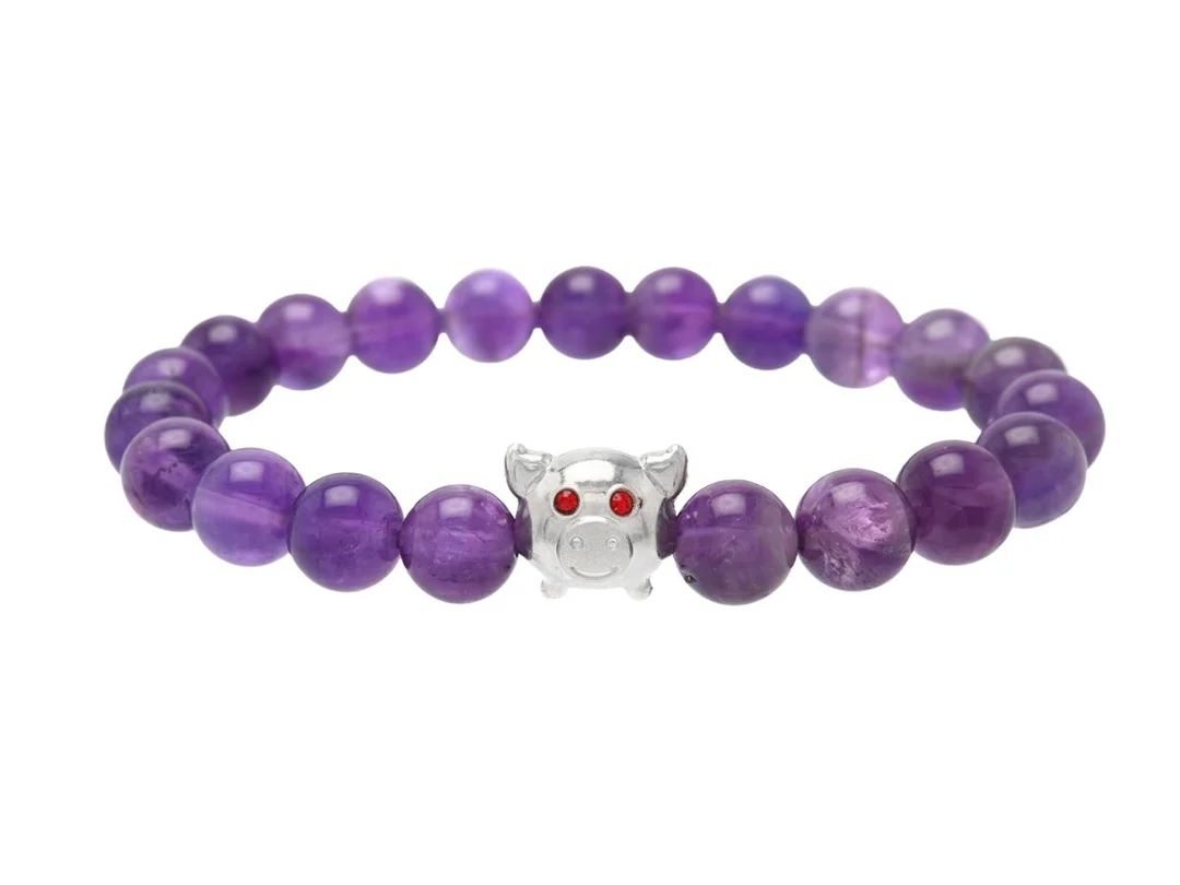 ARMBAND, ametist, sterlingsilver, elastiskt, bredd 8 mm, vikt 16,5 g. — Smycken/Armband — Kaplans