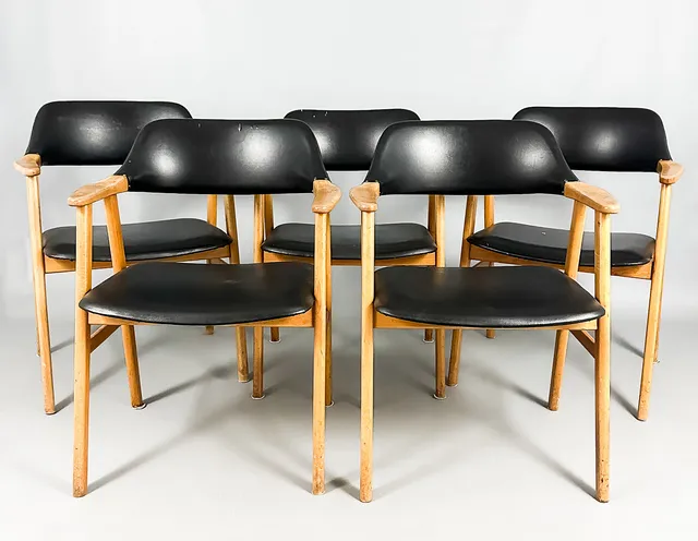 STOLAR, 5 st, bok, konstskinn, Alb. Johansson & Söner, Hyssna, 1960-tal.