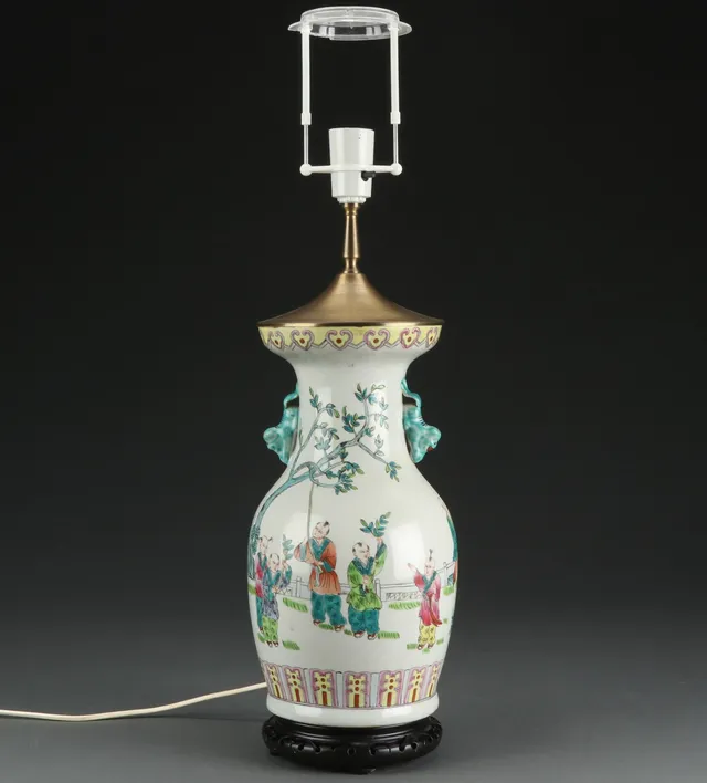 Kinesisk vase/lampe, 1900-tallet
