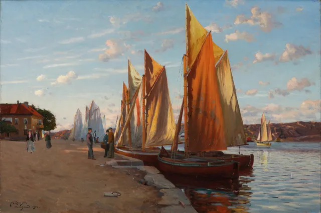 JOHAN ERICSON. "Marstrand". Olja på duk. Utförd 1904.