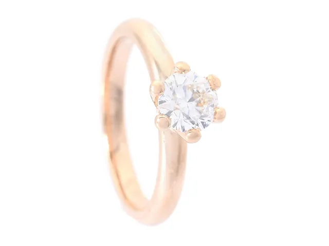 ENSTENSRING, 18K guld, briljantslipad diamant ca 1,00 ct, ca W(H)/SI2, stl 18,25 mm, vikt 6,1 g.