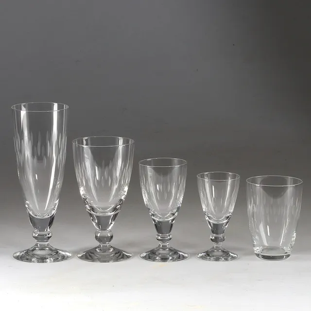 GLASSERVIS, 58 delar, slipad dekor, 1930-/1940-tal.
