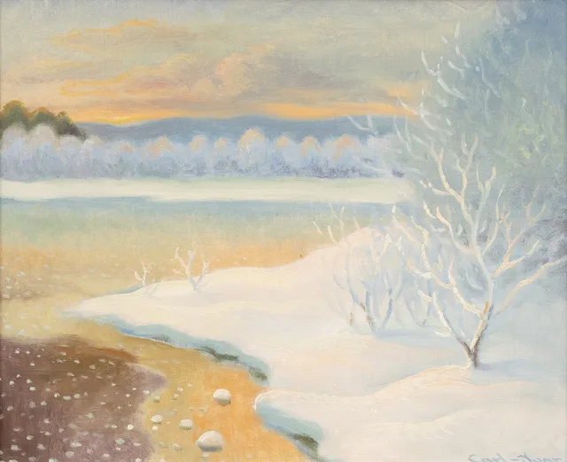 CARL-IVAR ÖFVERBECK (1899-1976). Vinterlandskap, olja på duk, signerad.