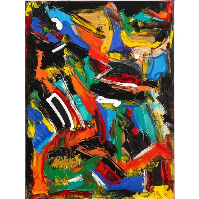 Arne Henriksen. Abstract composition. Oil on canvas. 60 x 80 cm.