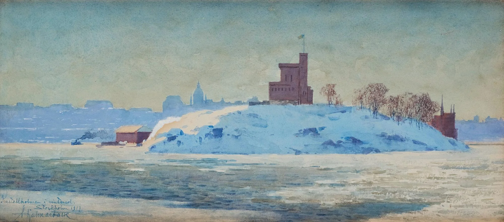 Hjalmar Falk, "Kastellholmen i vintersol". — Bukowskis