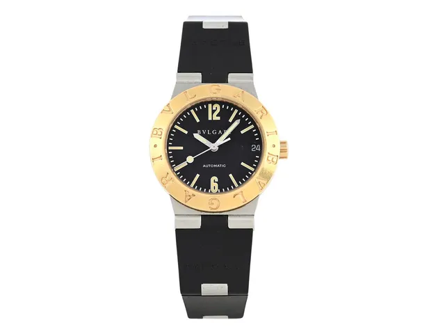 BVLGARI, Diagono, Cal 3002-MBBA, Serie nr. L 1116, Ref nr. LC 29 SG, damur, 29,5 mm, stål/guld, automatisk, safirglas (repor/nagg), datum, integrerat gummiband, originalspänne, ca 1995.