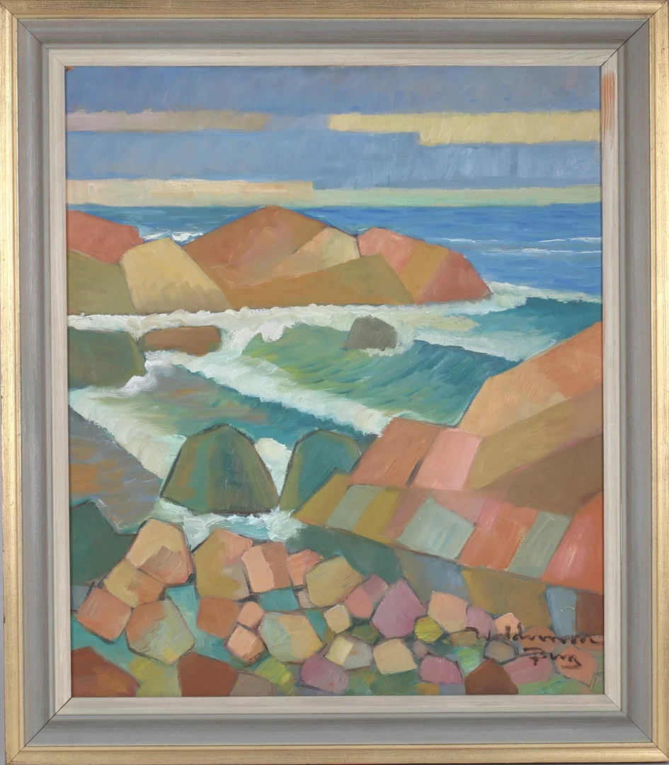WALDEMAR BERG. Landskap, olja på pannå, signerad. — Paintings — Stadsauktion Sundsvall