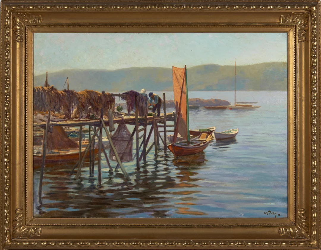 Peters, Wilhelm — Fangsten tas inn — Kunst/Maleri — Blomqvist