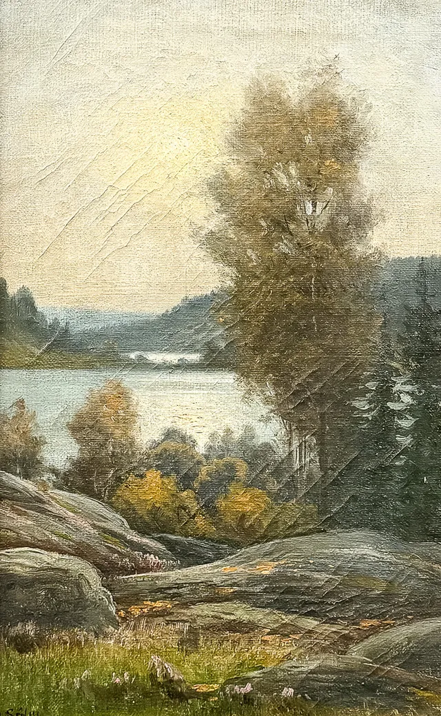 ADOLF SÄFVE. OLJA PÅ DUK, Landskapsmotiv, Signerad.