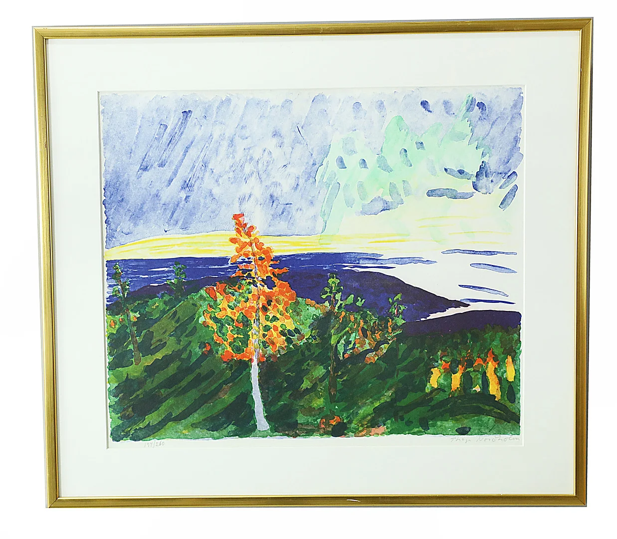 THAGE NORDHOLM. färglitografi, höst, signerad, numrerad. — Engravings & Prints — Hälsinglands Auktionsverk