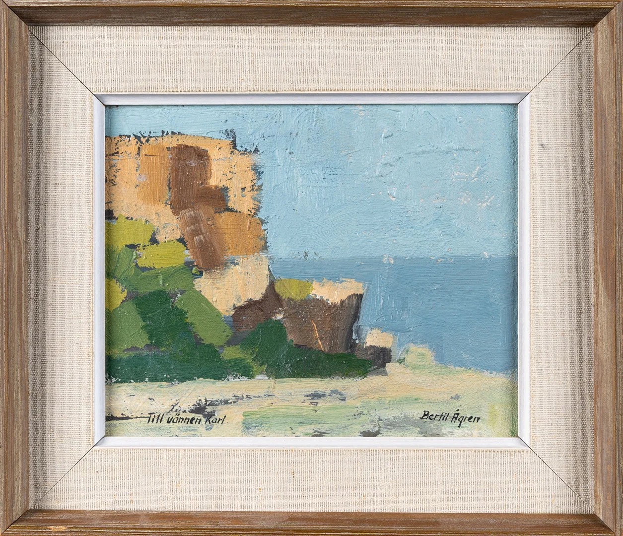 BERTIL ÅGREN. Olja på panå. "Till vännen karl". — Paintings — Norrlands Auktionsverk