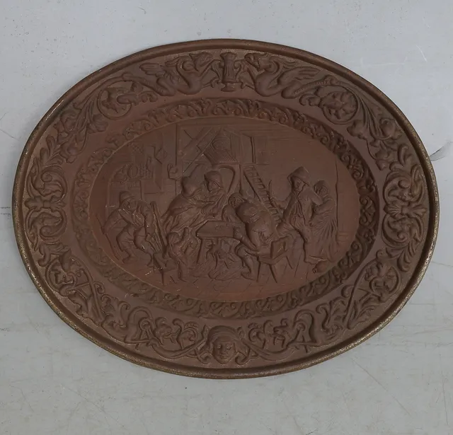 VÄGGPLAKETT, relief, gjutjärn, 1800-tal.