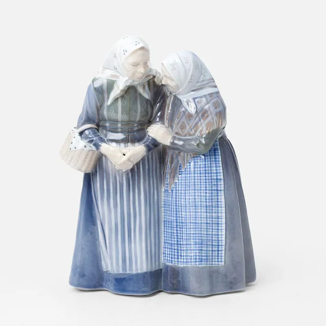 CHRISTIAN THOMSEN. Figurin, två gummor, porslin, Royal Copenhagen.