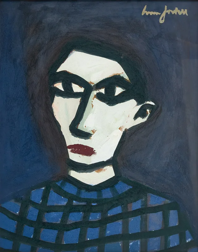 IVAN JORDELL (1901-1965). "Pojke", signerad Ivan Jordell, tempera/olja på pannå, samt BOK, om Ivar Jordell, 2023.
