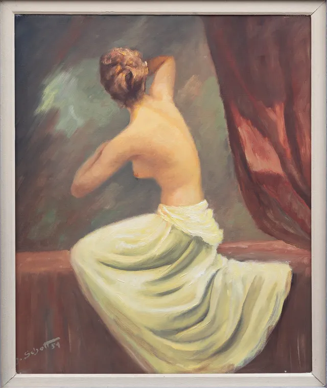 JOSEF SCHOTT. OLJA på duk, signerad, 1959.