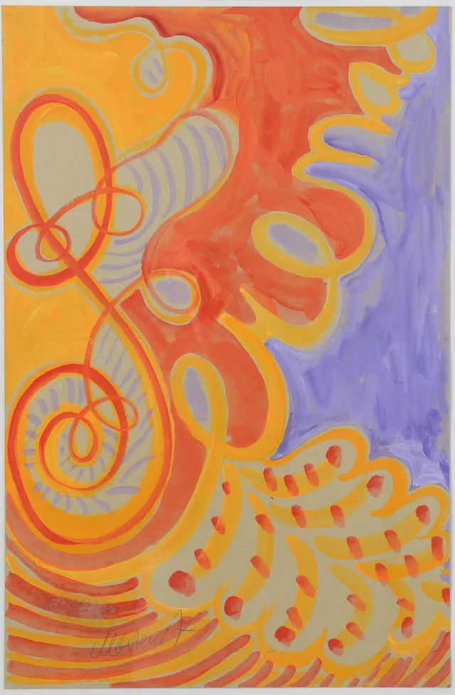 MÅRTEN ANDERSSON. "Serenad", gouache på papp.