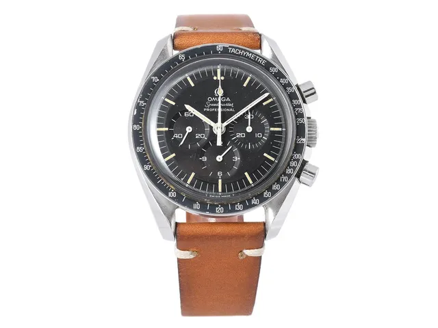 OMEGA, Speedmaster, Professional (T Swiss Made T), "Tachymètre", Cal 861, Serie nr. 31328636, Ref nr. ST 145.022, Boett nr. 145022-69 ST (HF), kronograf, herrur, 42 mm, stål, manuell, plexiglas, defekt (går ej, behov av service), läderband, "Extract from the Archives", tillverkad 6/5 1971, levererad till Sverige.