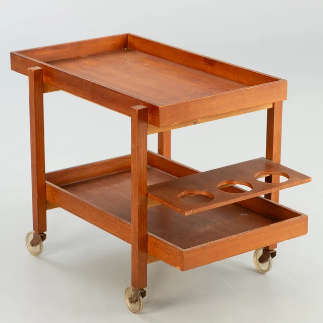 Servierwagen/Barwagen in Teak, 1960er Jahre.
