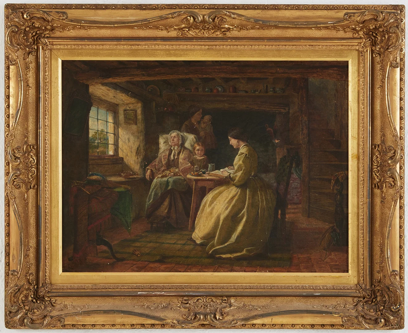OIDENTIFIERAD KONSTNÄR. 1800-tal, allmoge interiör, olja på duk, osignerad. — Paintings — Stockholms Auktionsverk Magasin 5