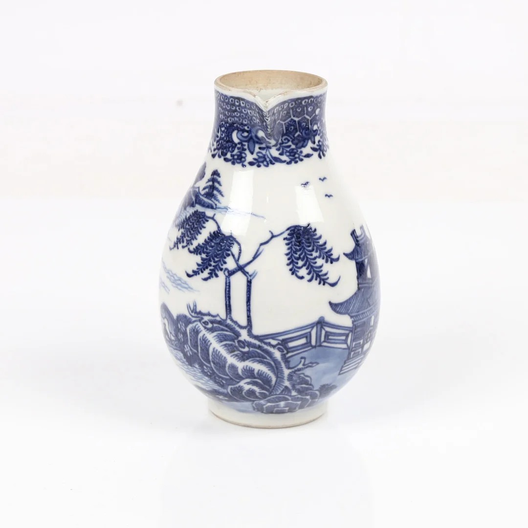 A WORCESTER BLUE AND WHITE SPARROW BEAK CREAM JUG, 18TH CENTURY. — Oriental — Bishop & Miller