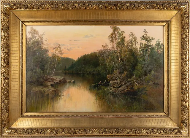 JOSEFINA HOLMLUND. Olja på duk, landskap, signerad samt daterad 1904.