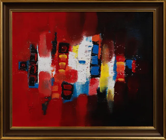 GÖSTA HILDING. "Flamenco II", olja på duk, signerad.