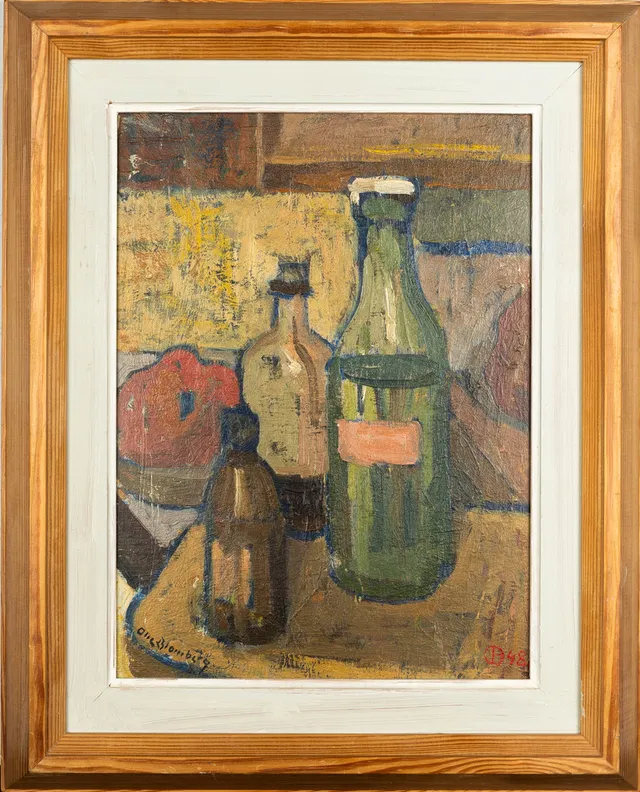 OLLE BLOMBERG. Olja på pannå, Stilleben, signerad och daterad 1948.
