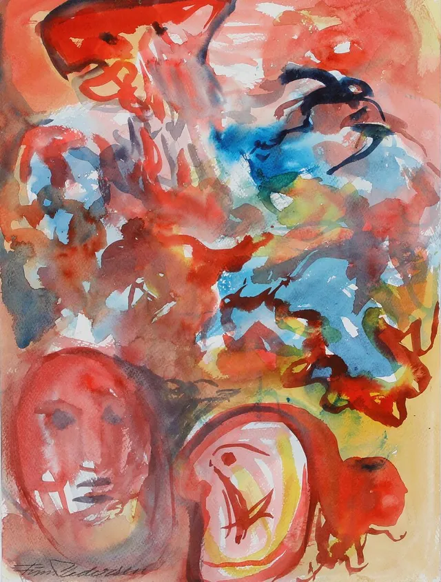 Two compositions. Signed Finn Pedersen. Watercolour on paper. Sheet sizes 28.5×40.5 cm and 40×30 cm. (2)