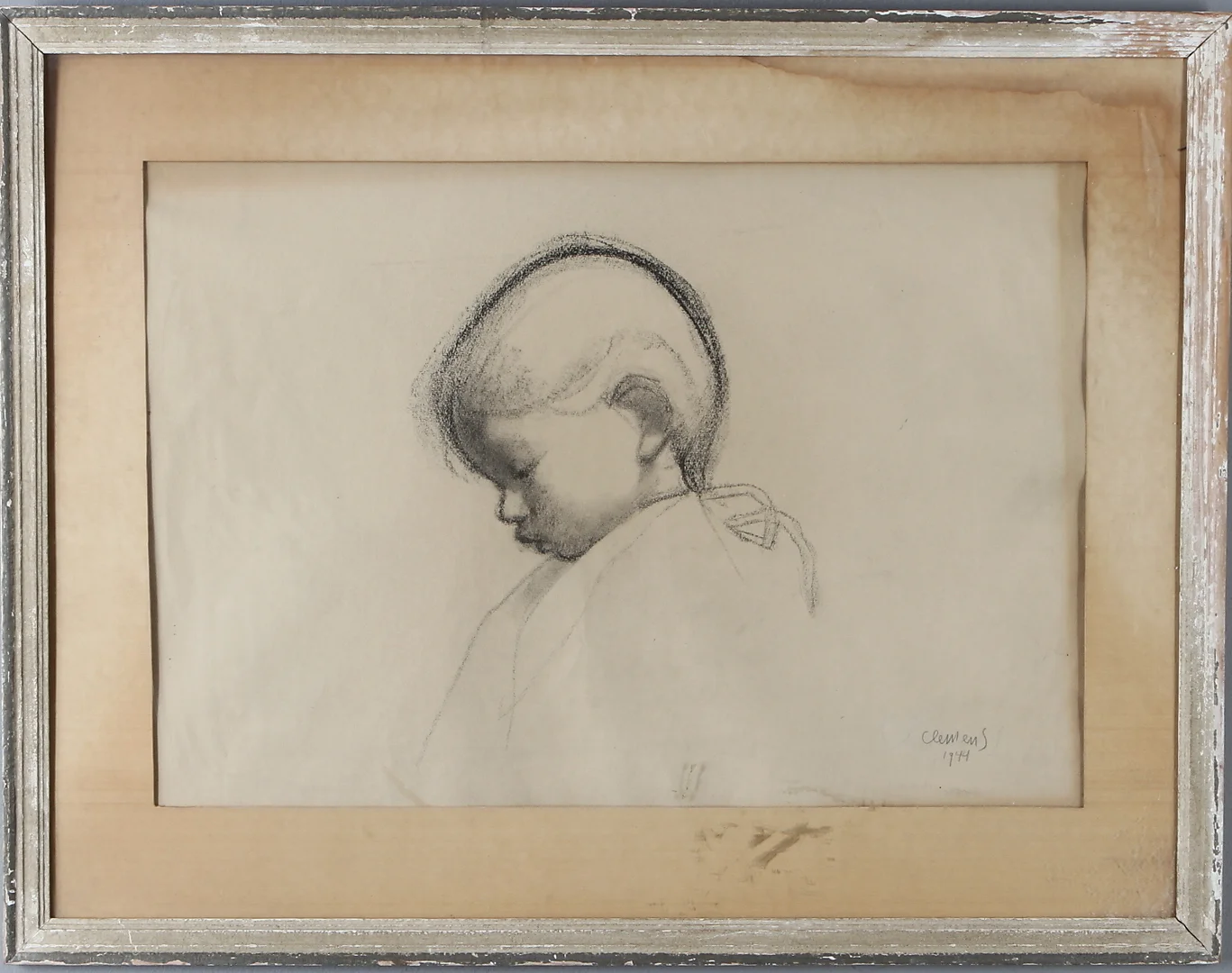 CURT CLEMENS. Porträtt, teckning, signerad samt daterad 1944. — Drawings — Auktionshuset Kolonn