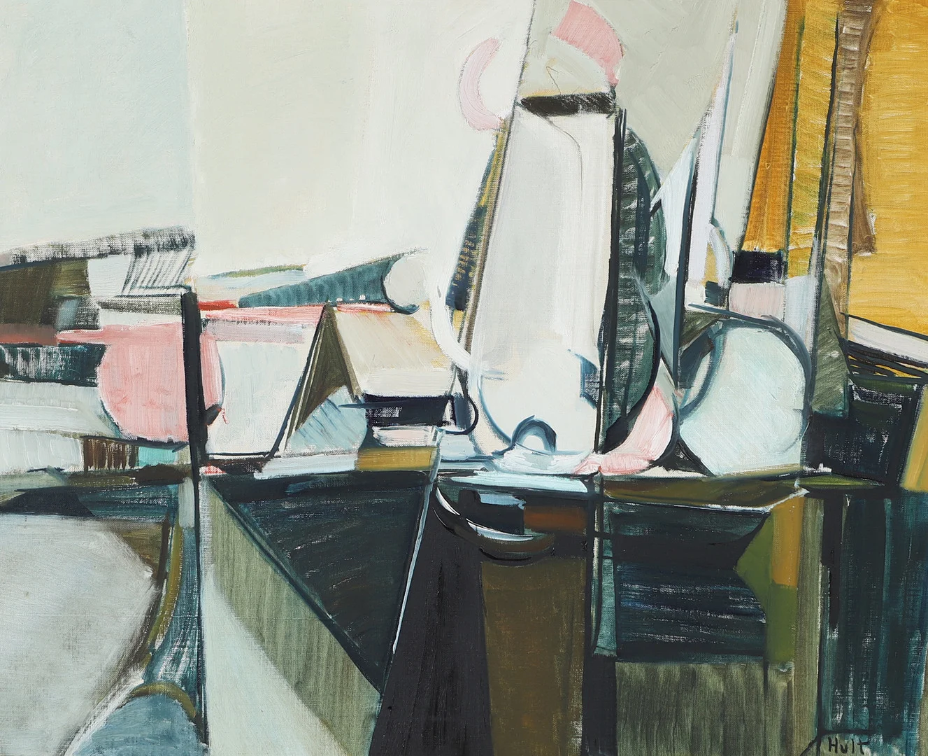 TORSTEN HULT. "Uppställning", olja på duk, signerad Hult. — Paintings — Helsingborgs Auktionskammare