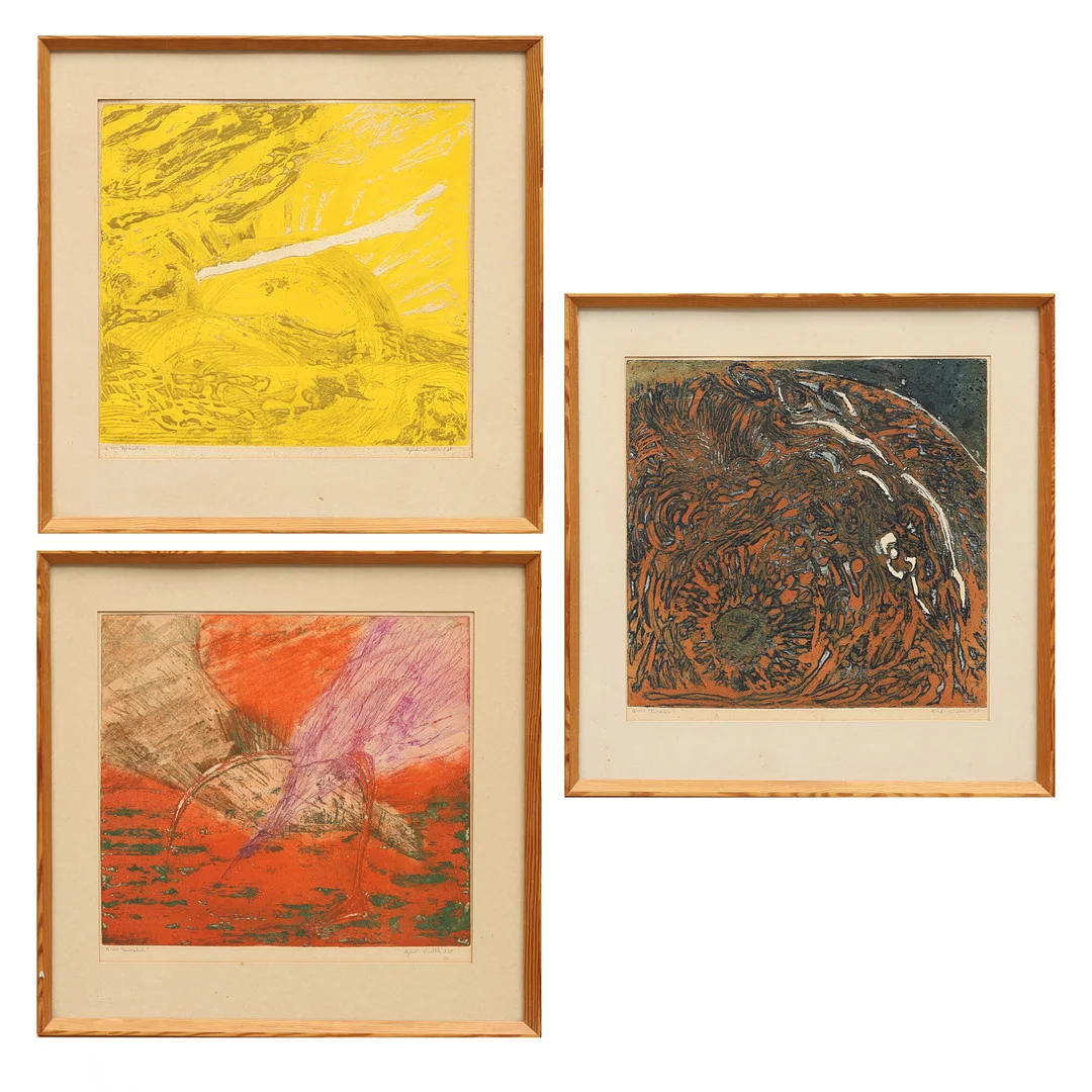 HJÖRDIS LINDBLAD. Etsningar, 3 st, signerad och numrerade 16/100. — Engravings & Prints — Crafoord Auktioner Malmö