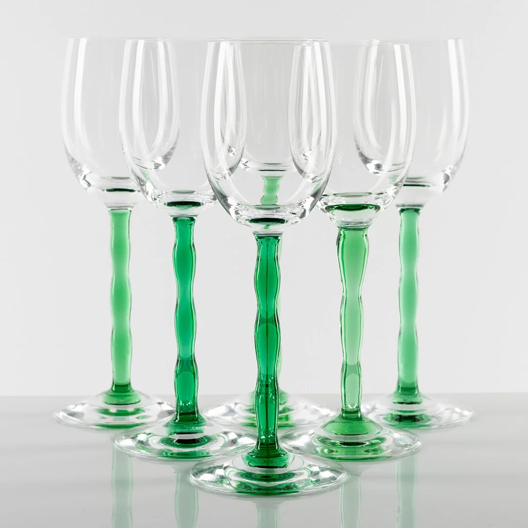 GUNNAR CYRÉN. Vinglas, 6 st, "Nobel", märkta, Orrefors. — Utility glass — Auktionshuset Kolonn