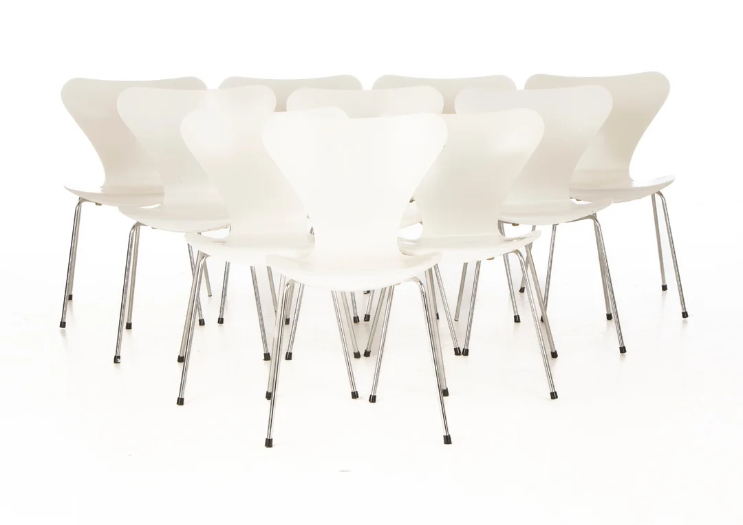 Arne Jacobsen for Fritz Hansen. 10 chairs model 3107 (10) — Furniture/Chairs — Lauritz